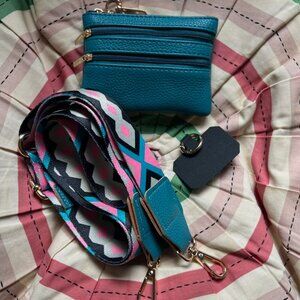 NEW Clip and Go Strap for Phone with Zippered Wallet Crossbody, mulicolor